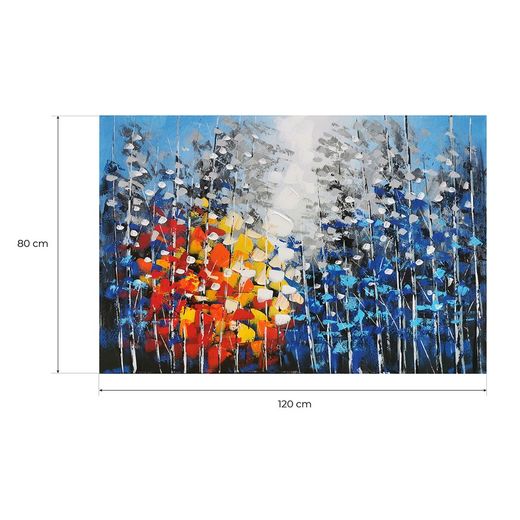 Peinture à l'huile abstraite de fleurs, 120x3,5x80 cm