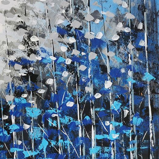 Peinture à l'huile abstraite de fleurs, 120x3,5x80 cm