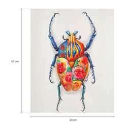 Tableau scarabée II huile multicolore 40x3,5x50 cm | Les animaux