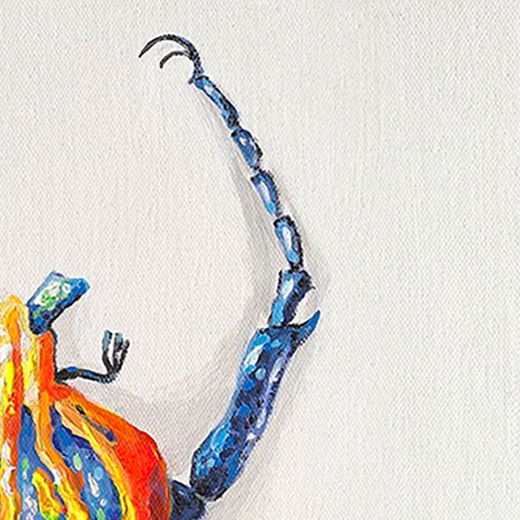 Tableau scarabée II huile multicolore 40x3,5x50 cm | Les animaux