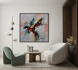 Peinture à l'huile abstraite, 100x3,5x100 cm