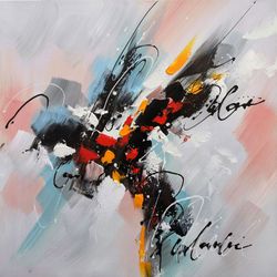 Peinture à l'huile abstraite, 100x3,5x100 cm