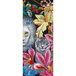 Cuadro de animales con pintura acrílica, Selva I, 100x4,8x250 cm | Animales