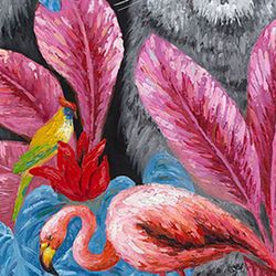 Cuadro de animales con pintura acrílica, Selva I, 100x4,8x250 cm | Animales