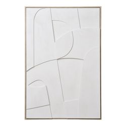 White canvas relief painting, 60 x 3 x 90 cm | Madeline II