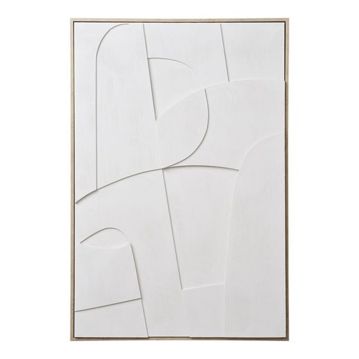 White canvas relief painting, 60 x 3 x 90 cm | Madeline II