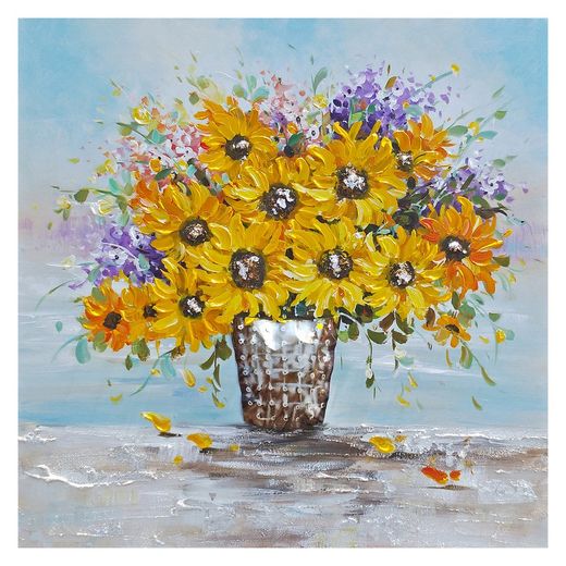 Ζωγραφική με λουλούδια (80 x 80 cm) Σειρά Φύσεων