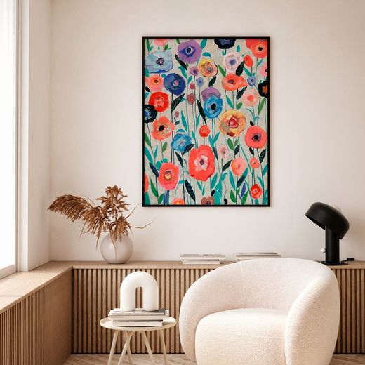 Wielobarwny pojemnik na kwiaty (90 x 120 cm) | Seria abstrakcyjna
