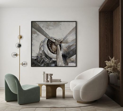 Propellerframe van vliegtuig (100 x 100 cm) | Objecten-serie