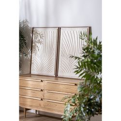 Dipinto Nakal in cartapesta e legno di paulonia in bianco, 65 x 2 x 95 cm