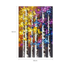 Paysage de nuit peignant des arbres (80 x 120 cm) | Série abstraite