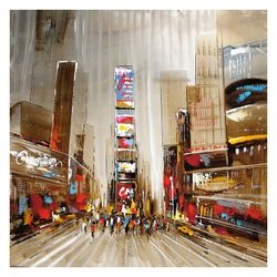 Peinture de paysage urbain (100 x 100 cm) | Série urbaine