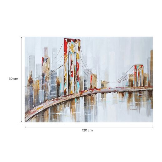 Urban landscape painting with bridge (120 x 80 cm) | Urban Series
