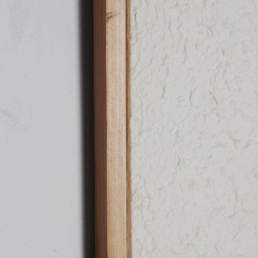 Parker maleri i papirmache og paulownia træ i hvid/natur, 65 x 2 x 95 cm