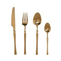 16-piece stainless steel cutlery set in gold | Golden dream