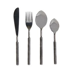 16-piece stainless steel cutlery set in silver | Silver twister
