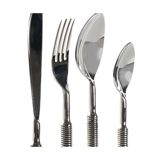 16-piece stainless steel cutlery set in silver | Silver twister