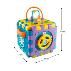 Activity cube made of polyethylene in multicolor, 17x17x25 cm | Activity Cube