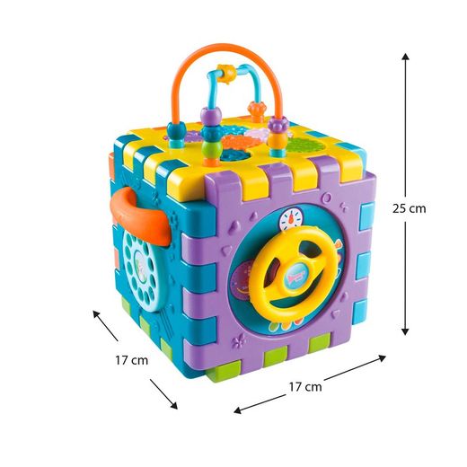 Activity cube made of polyethylene in multicolor, 17x17x25 cm | Activity Cube