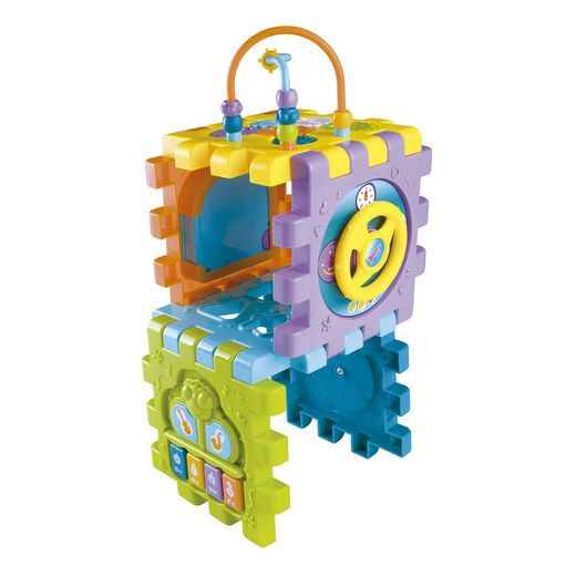 Activity cube made of polyethylene in multicolor, 17x17x25 cm | Activity Cube