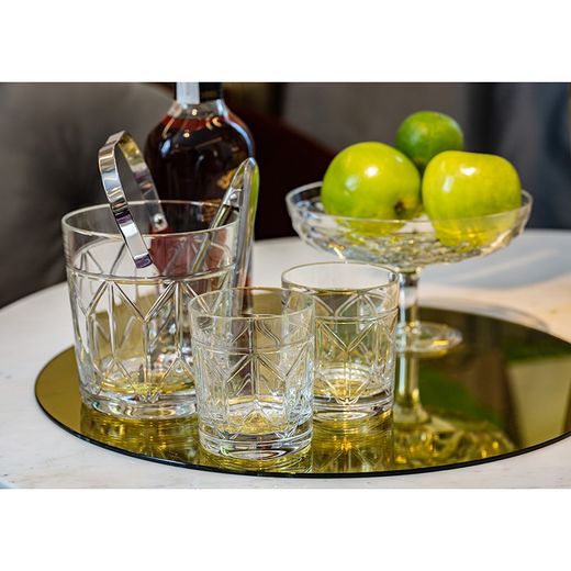 Transparant glas en metalen ijsemmer, Ø 12,9 x 14 cm | Laan