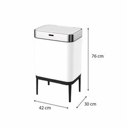 Blank Stainless Steel Recycling Bin, 42 x 30 x 76 cm | Cosmos