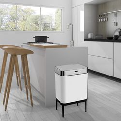 Blank Stainless Steel Recycling Bin, 42 x 30 x 76 cm | Cosmos