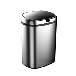 Pattumiera per raccolta differenziata in acciaio inox color argento, 34 x 25 x 52 cm | Futuro