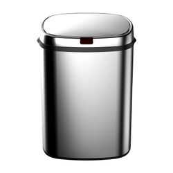 Pattumiera per raccolta differenziata in acciaio inox color argento, 34 x 25 x 52 cm | Futuro