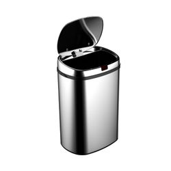 Pattumiera per raccolta differenziata in acciaio inox color argento, 34 x 25 x 52 cm | Futuro