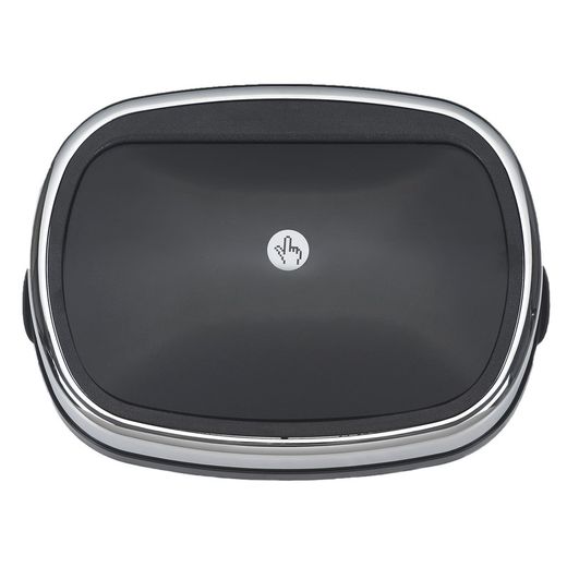 Stainless steel recycling bin in silver, 39.5 x 28 x 57 cm | Future