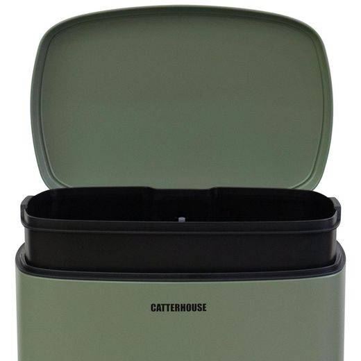Metal recycling bin in green, 42.5 x 34 x 63 cm | Planet