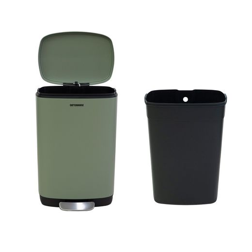 Metal recycling bin in green, 42.5 x 34 x 63 cm | Planet