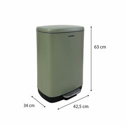 Metal recycling bin in green, 42.5 x 34 x 63 cm | Planet