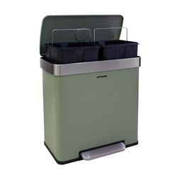 Metal recycling bin in green, 58 x 35.5 x 60 cm | Planet