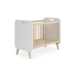 Pine crib in natural and white, 126.8 x 68 x 96 cm | Paris