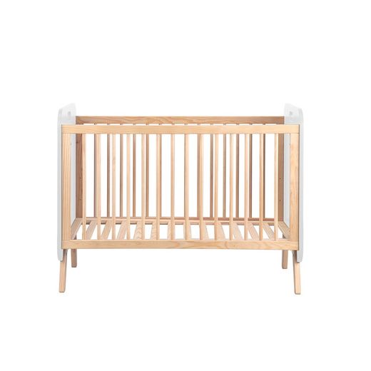 Pine crib in natural and white, 126.8 x 68 x 96 cm | Paris