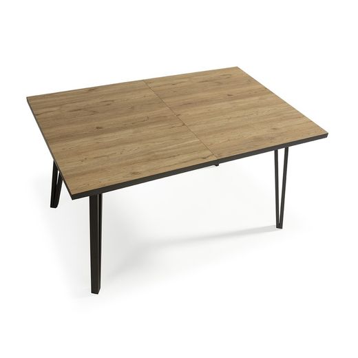 Holz in Natur und Schwarz, 140-180 x 90 x 77 cm | Cleo