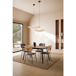 Holz in Natur und Schwarz, 140-180 x 90 x 77 cm | Cleo