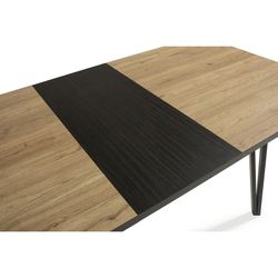 Holz in Natur und Schwarz, 140-180 x 90 x 77 cm | Cleo