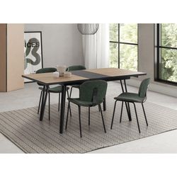 Holz in Natur und Schwarz, 140-180 x 90 x 77 cm | Cleo