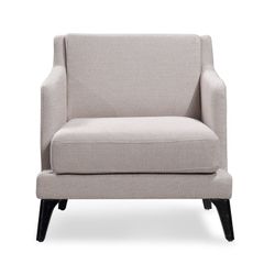 DELFT | Poltrona com braços e almofada estofada em bege 74 x 84 x 78 cm