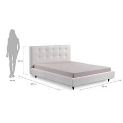 DELFT | Parelgrijs gestoffeerd bed 150 x 200 cm