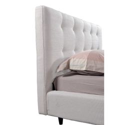 DELFT | Parelgrijs gestoffeerd bed 150 x 200 cm