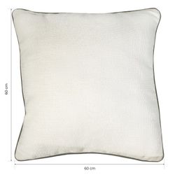 DELFT | Coussin couleur perle avec garniture noir mat 60 x 60 cm