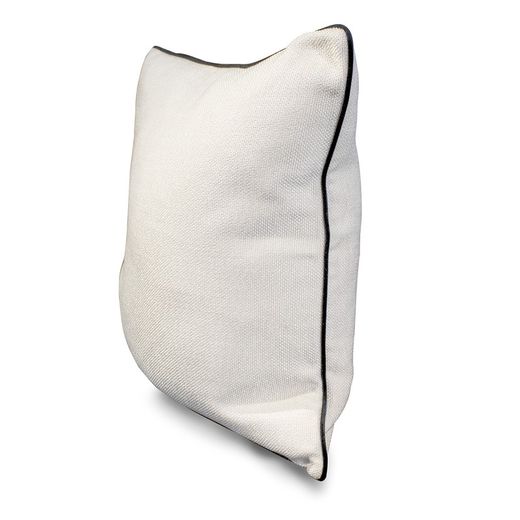 DELFT | Coussin couleur perle avec garniture noir mat 60 x 60 cm