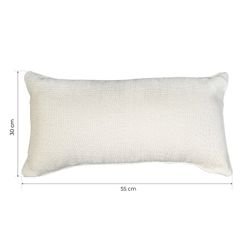 DELFT | Pearl color woven cushion 55 x 30 cm