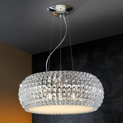 DIAMOND-genomskinligt hänge i glas och krom, 54x54x21 cm