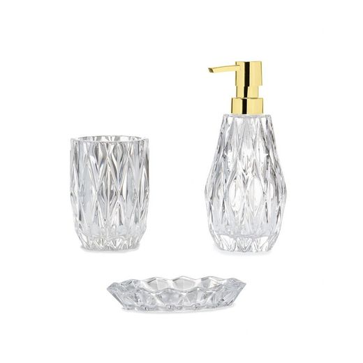 Ensemble de salle de bain en verre gaufré, 4 pièces