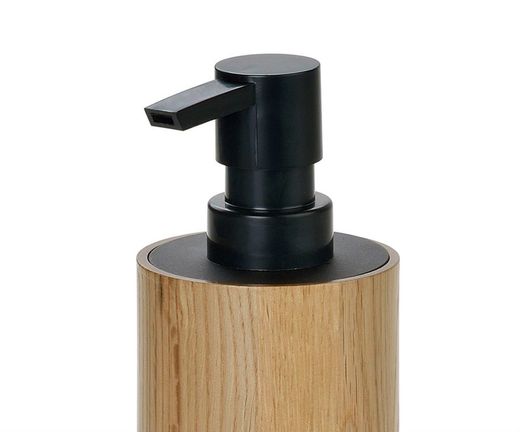 Dozownik łazienkowy z naturalnego drewna dębowego, Ø7x16,5 cm